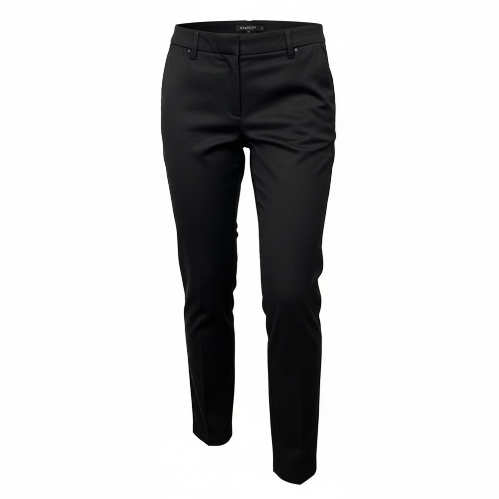 Zara Basic Womens Black Slim Pants Size 6 Mid Rise Minimalist Office Chic